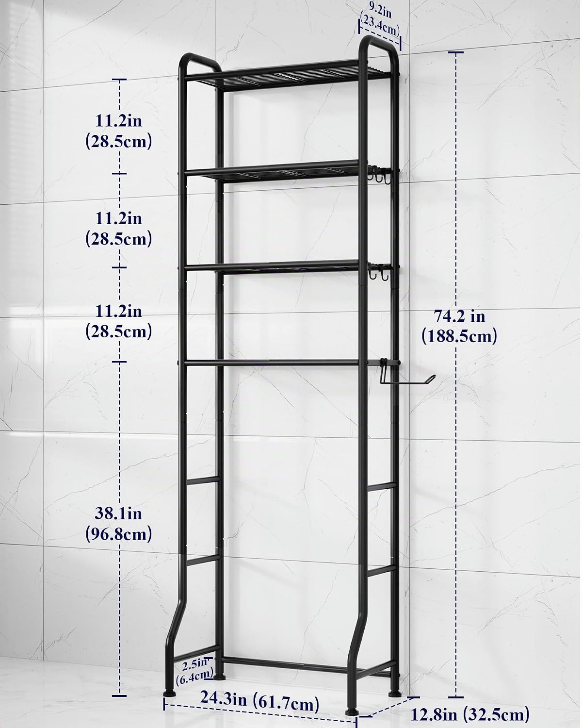 Kitsure Estante de almacenamiento sobre el inodoro, estante organiz...