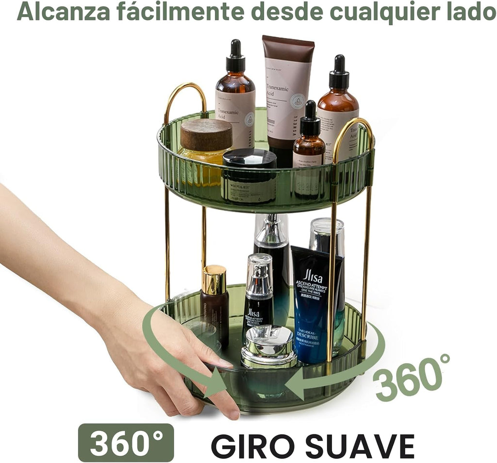 Asayuee Organizador de maquillaje giratorio de 360° para tocador, o...