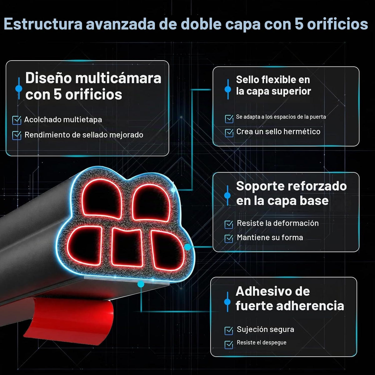 alophoty - Tira de sellado para puerta de automóvil de 5 agujeros,...