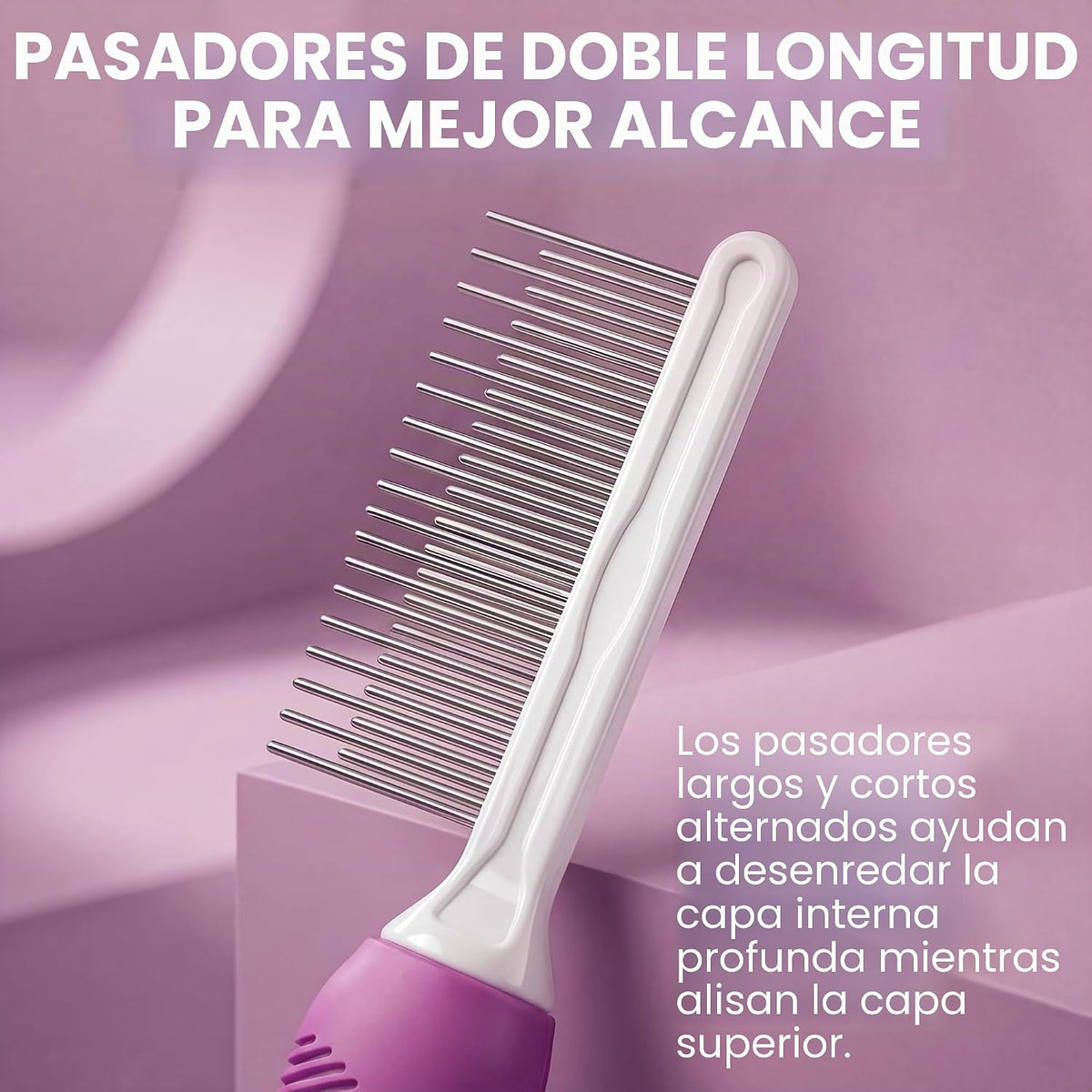 Poodle Pet - Peine desenredante para mascotas con dientes largos y...