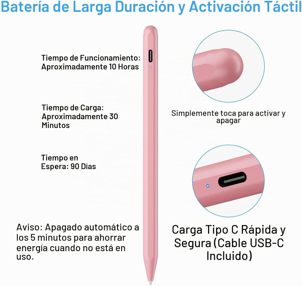 Lápiz óptico para iPad (2026-2018) con rechazo de palma de carga rá...