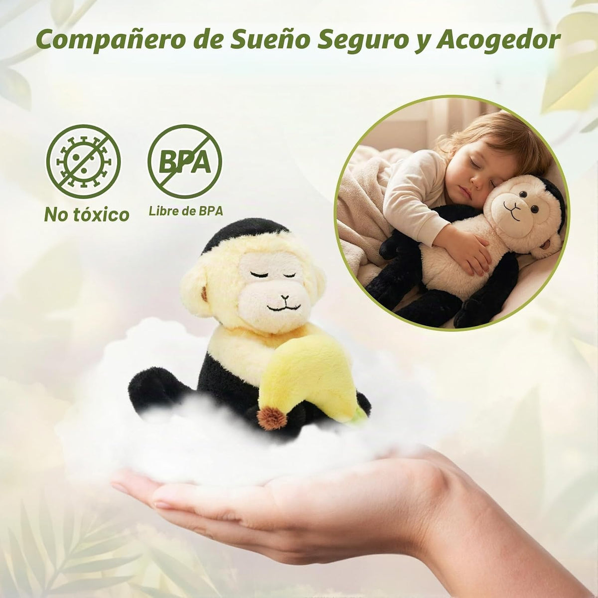 Mono de peluche de 5 piezas, 19.3 pulgadas, pulsera abrazable para...