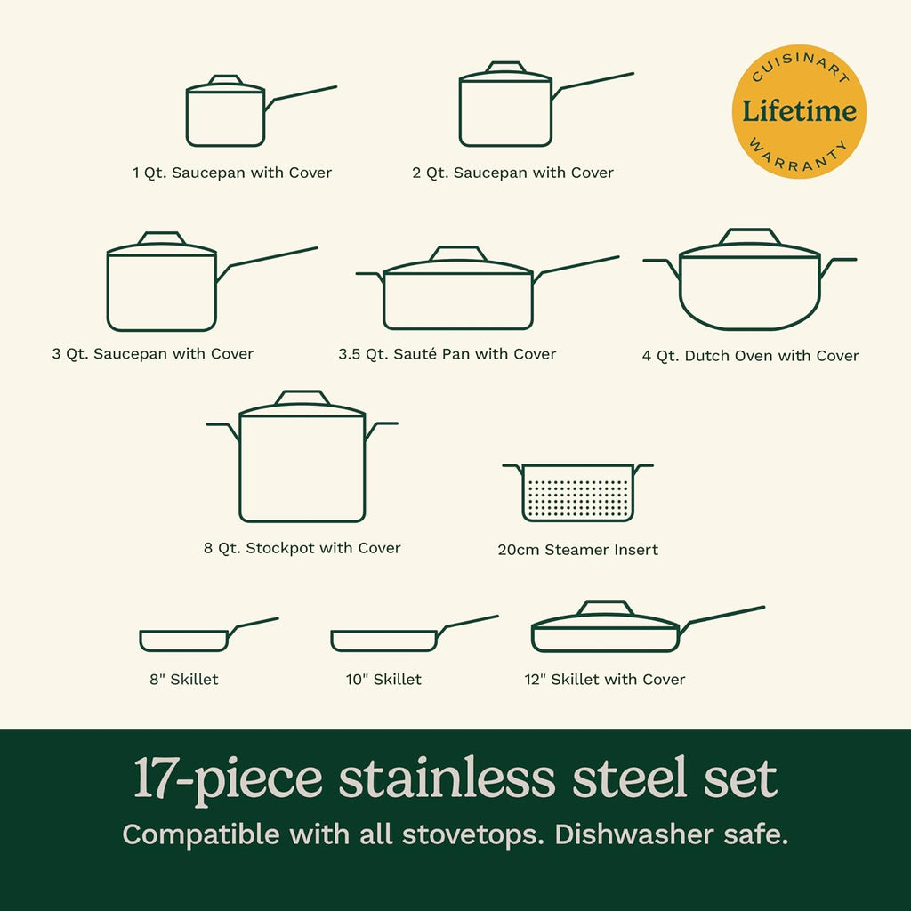 Cuisinart Juego de utensilios de cocina de 17 piezas, colección Che...