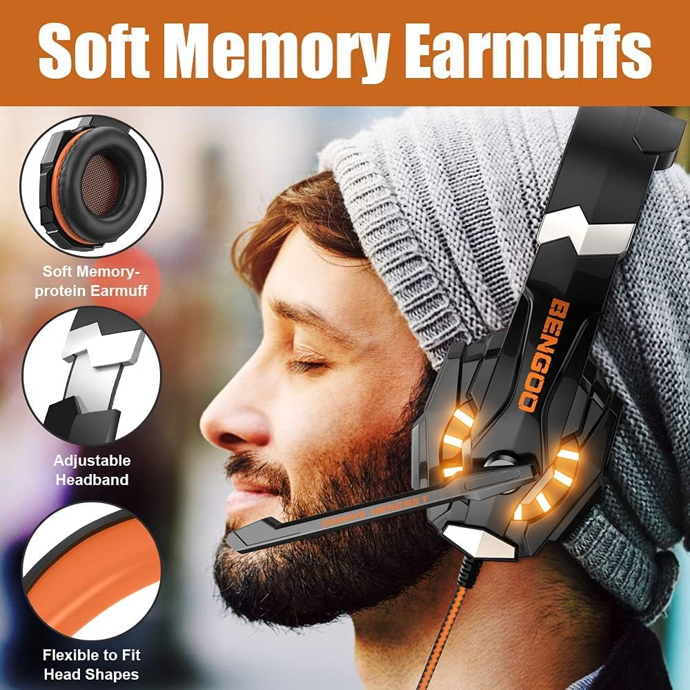 BENGOO G9000 Auriculares estéreo para juegos para PS4, PC, controla...