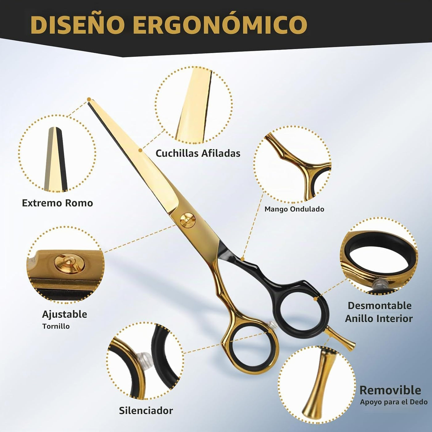 ETHTXE - Tijeras profesionales de corte de cabello, tijeras de barb...