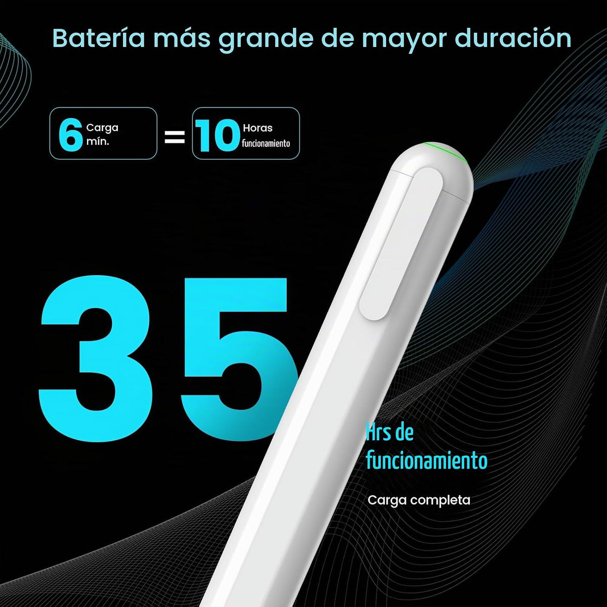 Lápiz óptico para iPad 2026-2018, batería larga de 35 horas, rechaz...
