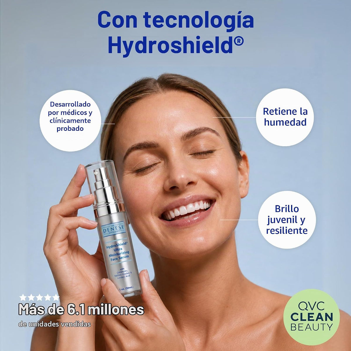 Dr. Denese SkinScience HydroShield - Suero facial ultrahidratante 1...