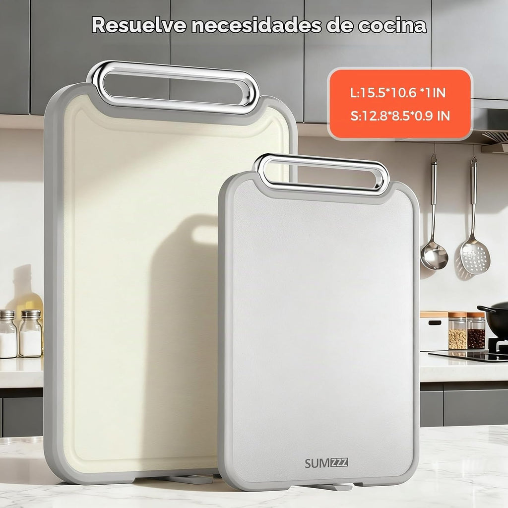 Sumzzz Tabla de cortar de acero inoxidable para cocina, tabla de co...