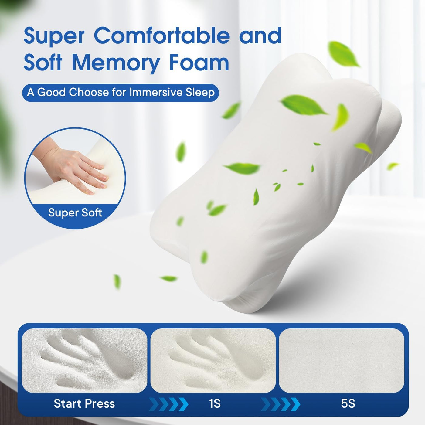 LALUCREATE - Almohada de soporte cervical para el cuello, almohada...
