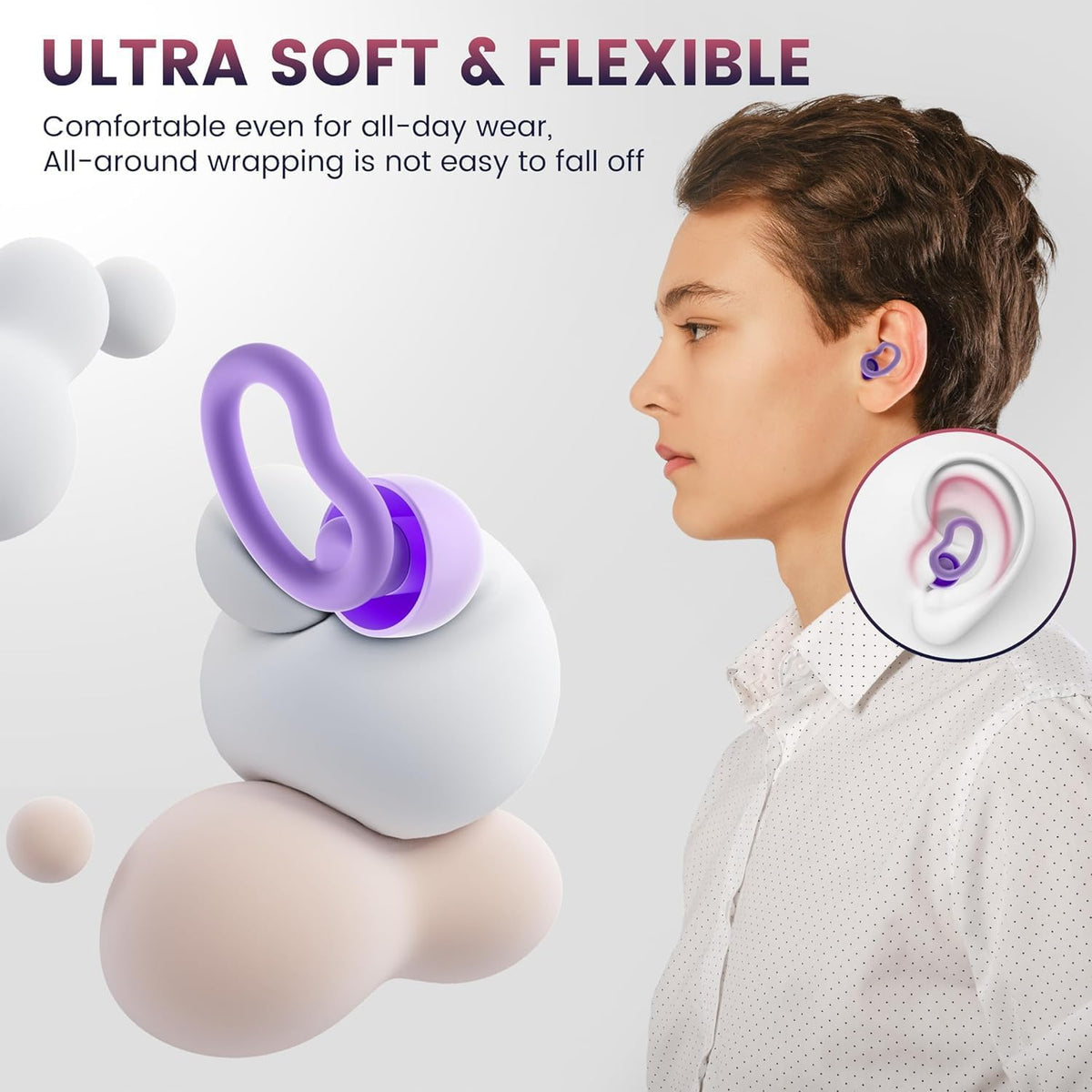 Tapones para los oídos para dormir, tapones reutilizables para los...