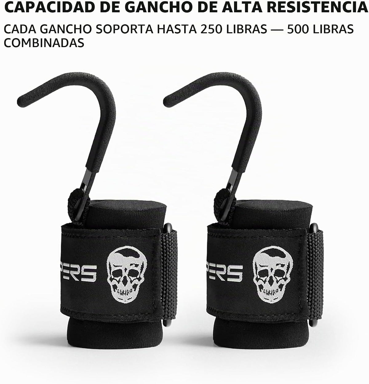 Ganchos para levantamiento de pesas Gymreapers (par), correas de mu...