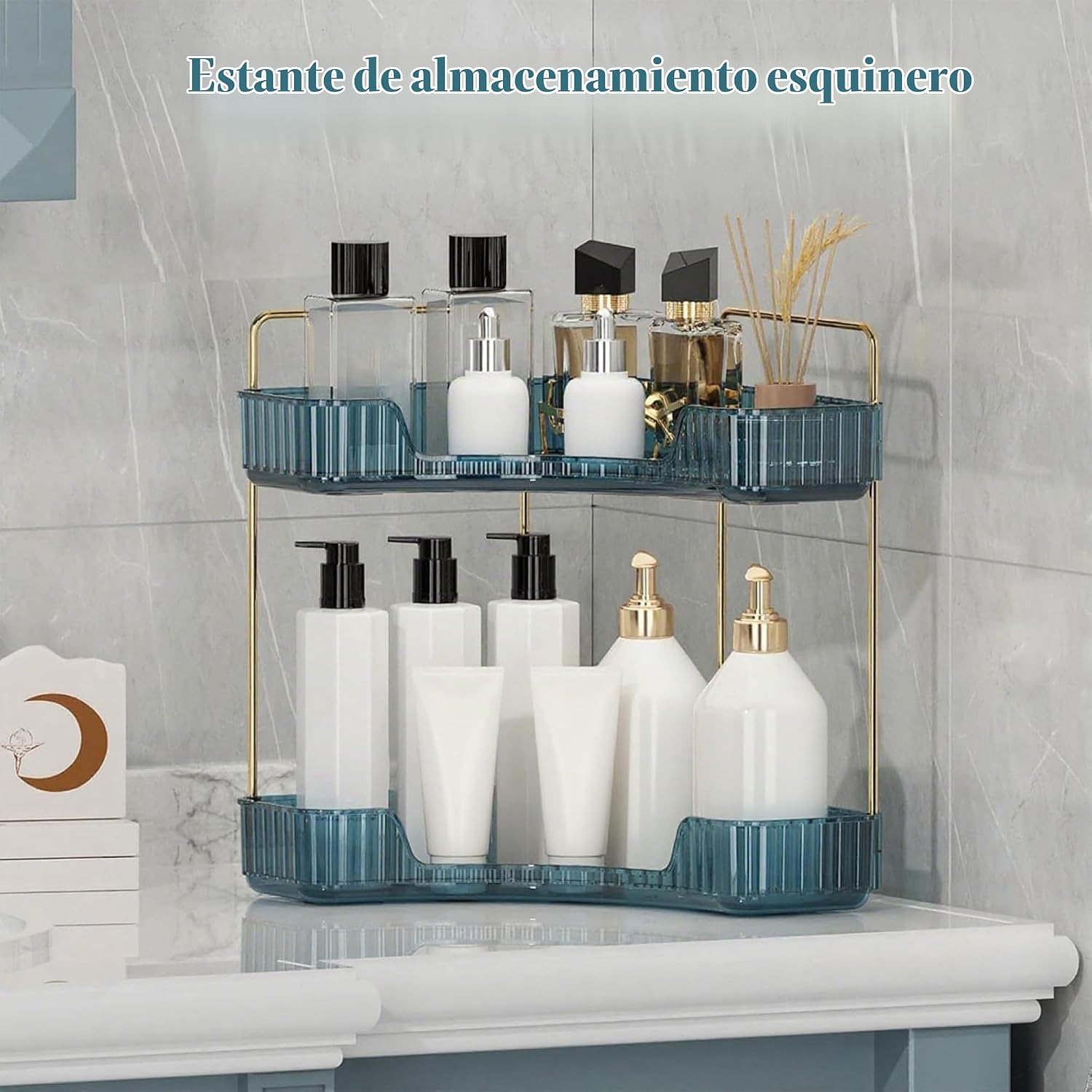 INVSSENE Organizador esquinero para encimera de baño, bandejas orga...