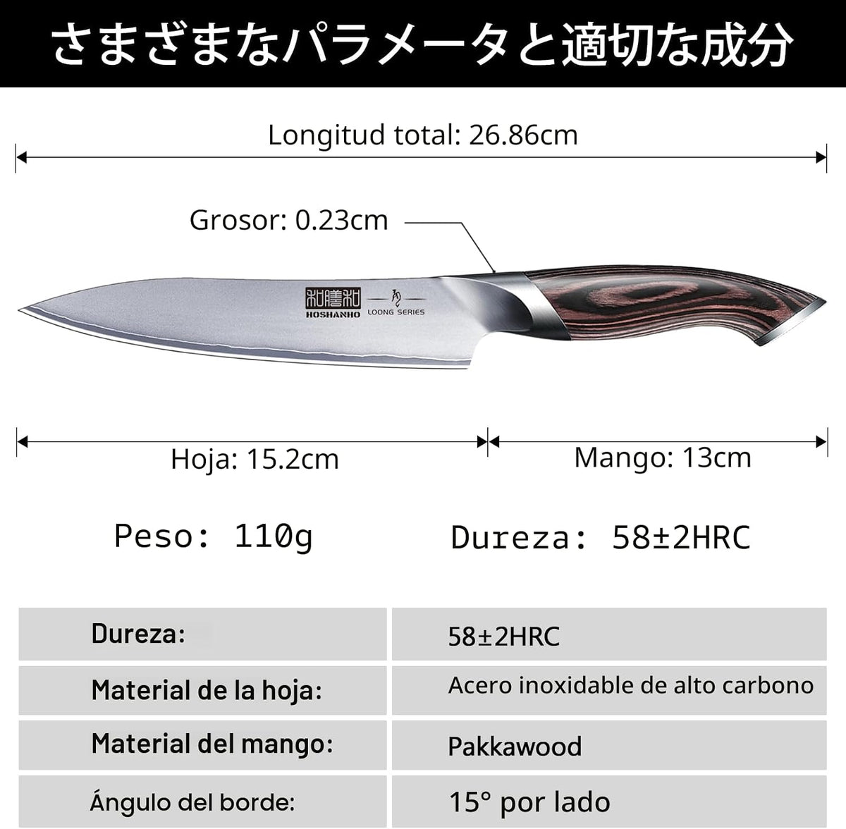 HOSHANHO Cuchillo de Cocina de 6 Pulgadas, Cuchillo de Chef Japonés...
