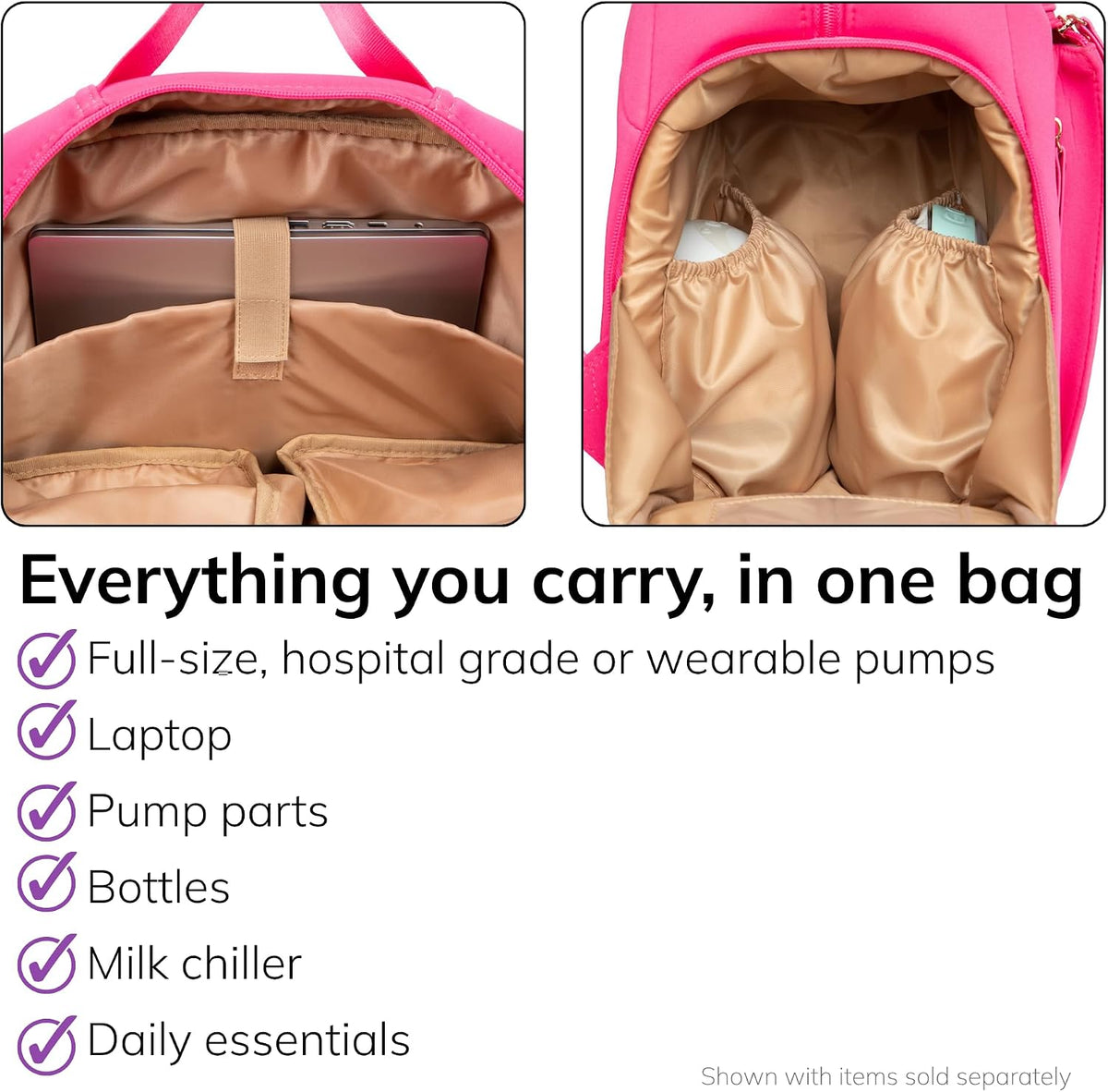Sarah Wells Mochila para extractor de leche Fiona (rosa intenso) |...
