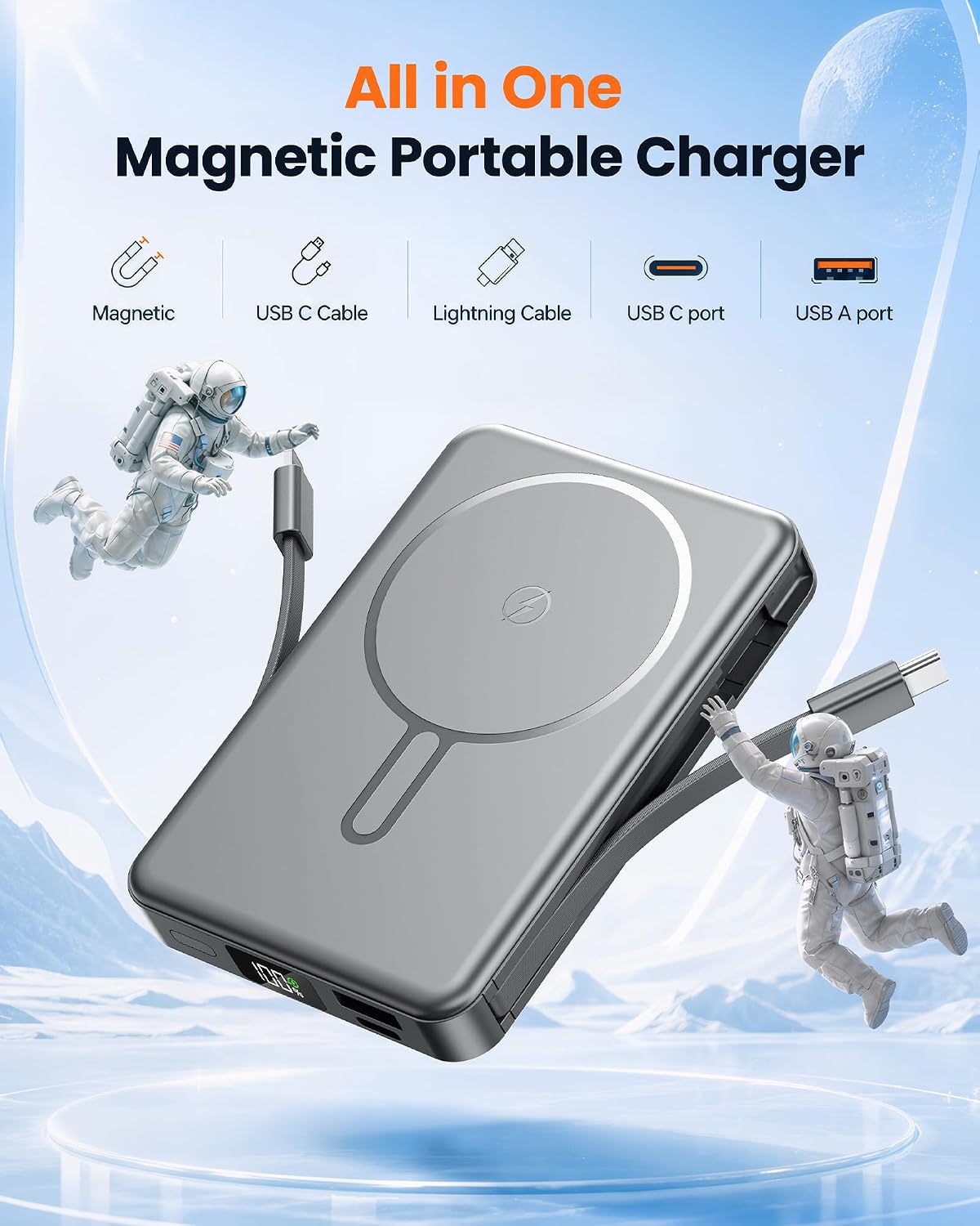 RONEGN para el cargador portátil Magsafe, 10000mAh banco magnético...