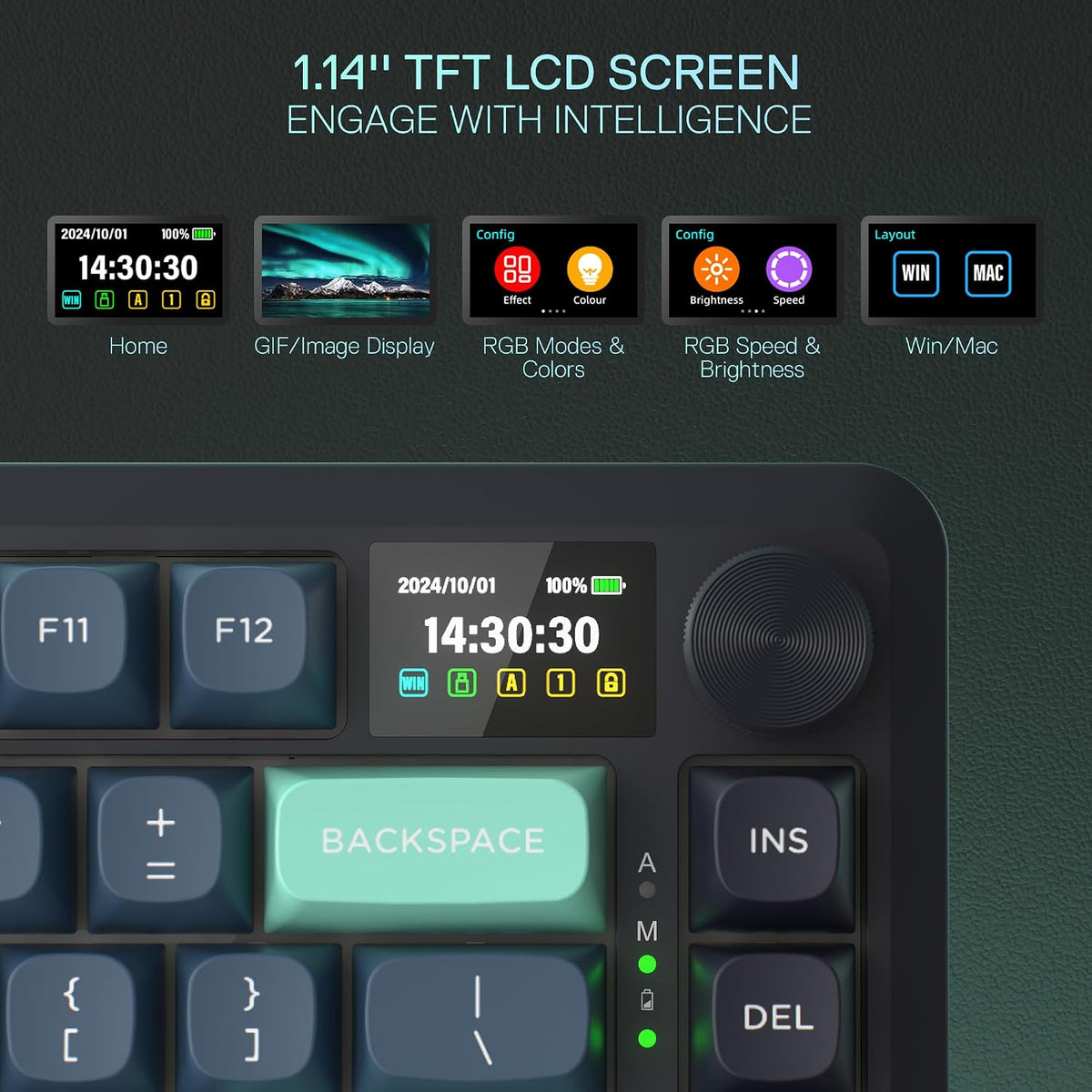 Redragon K724 PRO Teclado inalámbrico de 81 teclas para juegos, pan...