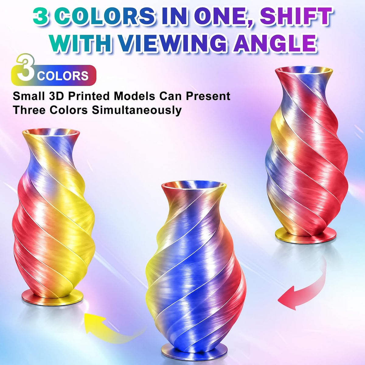 Colourbing Filamento para impresora 3D PLA + de seda tricolor de 0....