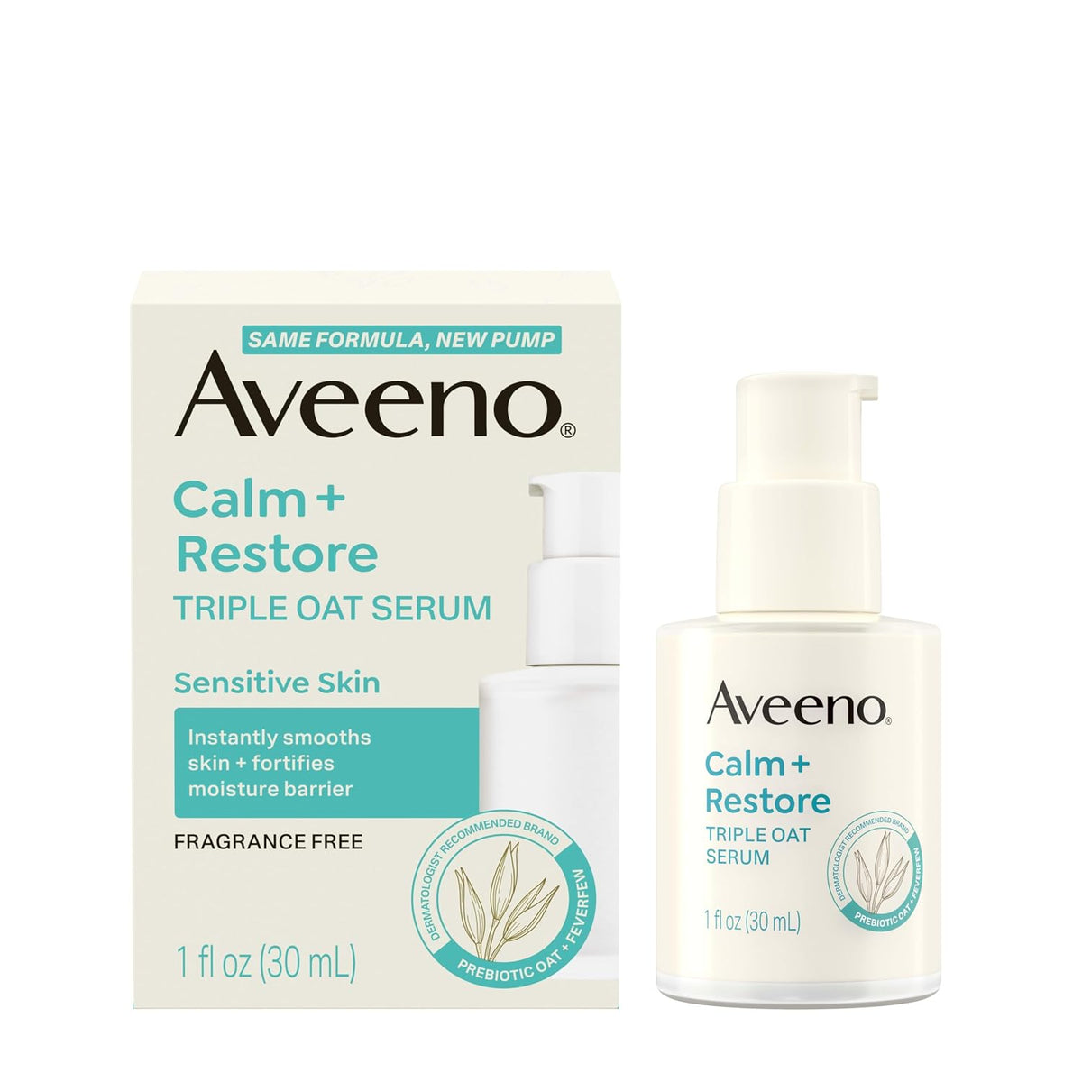 Aveeno Calm + Restore Triple Oat Face Serum, 1 fl. onz | Piel sensi...