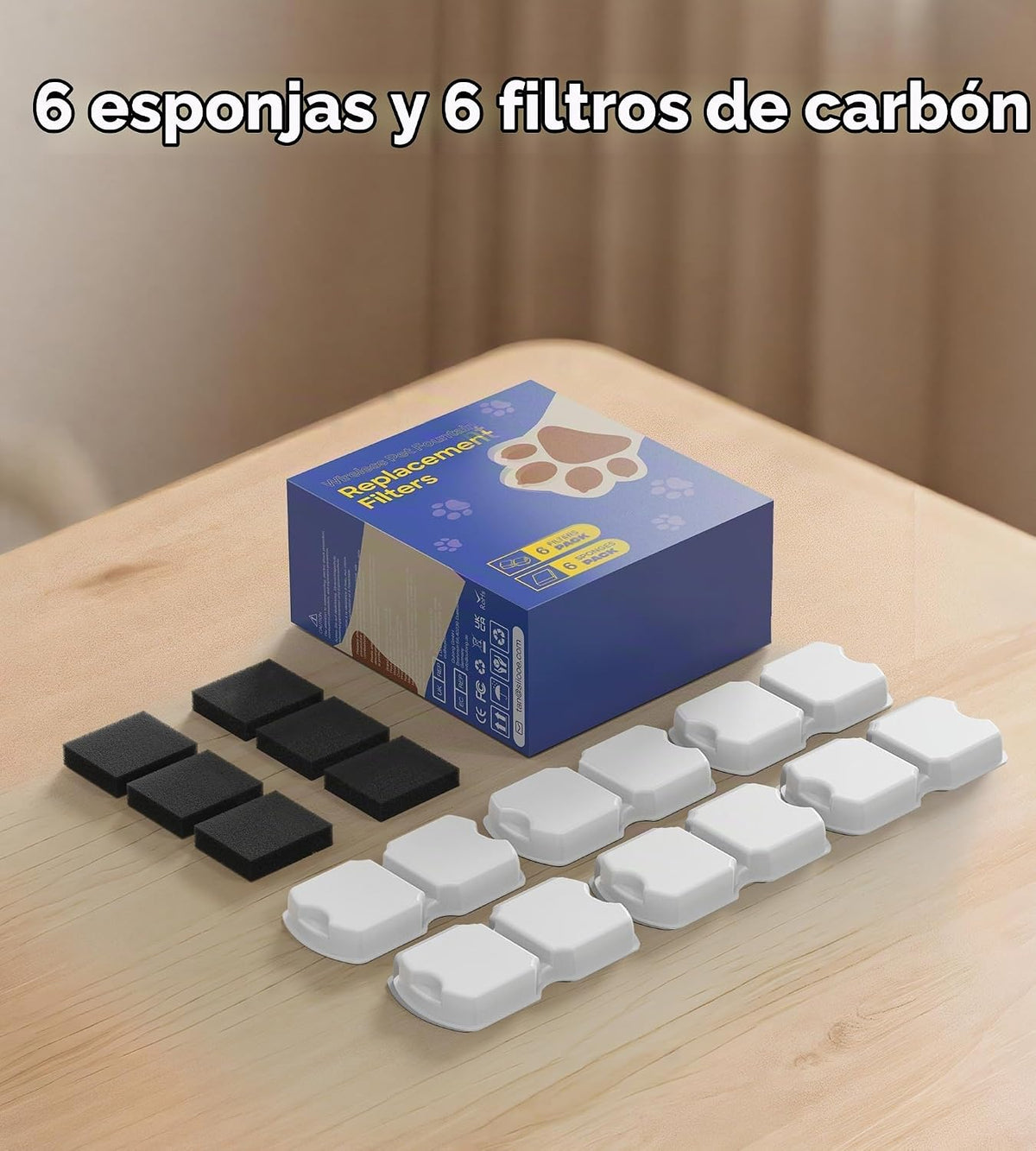 HOOISE Reemplazo del filtro de fuente de agua para gatos: paquete d...