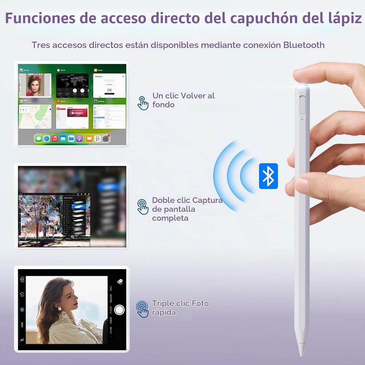 Uogic Lápiz óptico para iPad con rechazo de palma, recargable, lápi...