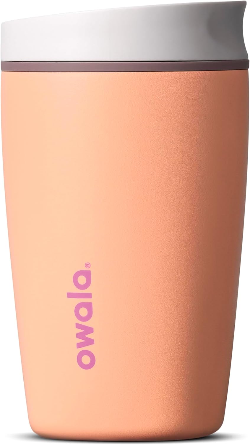 Owala SmoothSip Slider - Vaso de café de acero inoxidable con aisla...