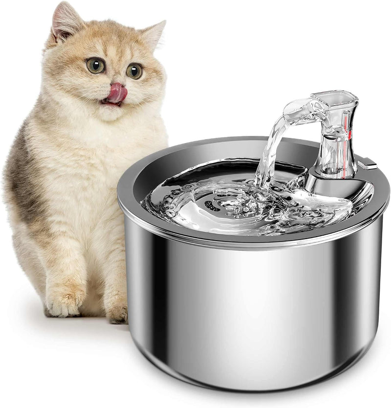 Homtyler Fuente de agua para gatos, bomba ultra silenciosa interior...