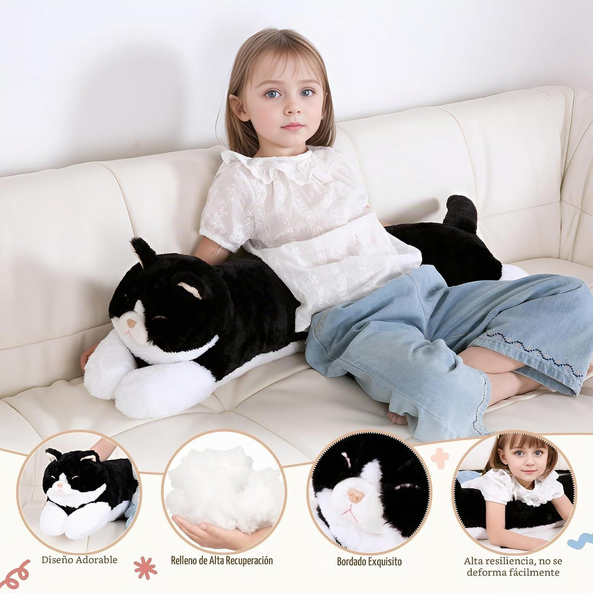 Juguete de peluche grande de 32 pulgadas, almohada grande de peluch...