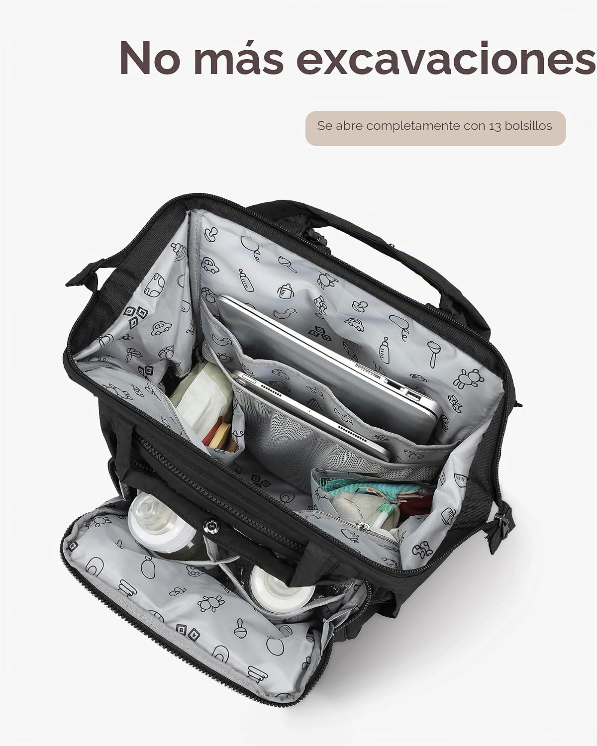 BELALIFE Mochila para pañales con cambiador, organizador para el cu...