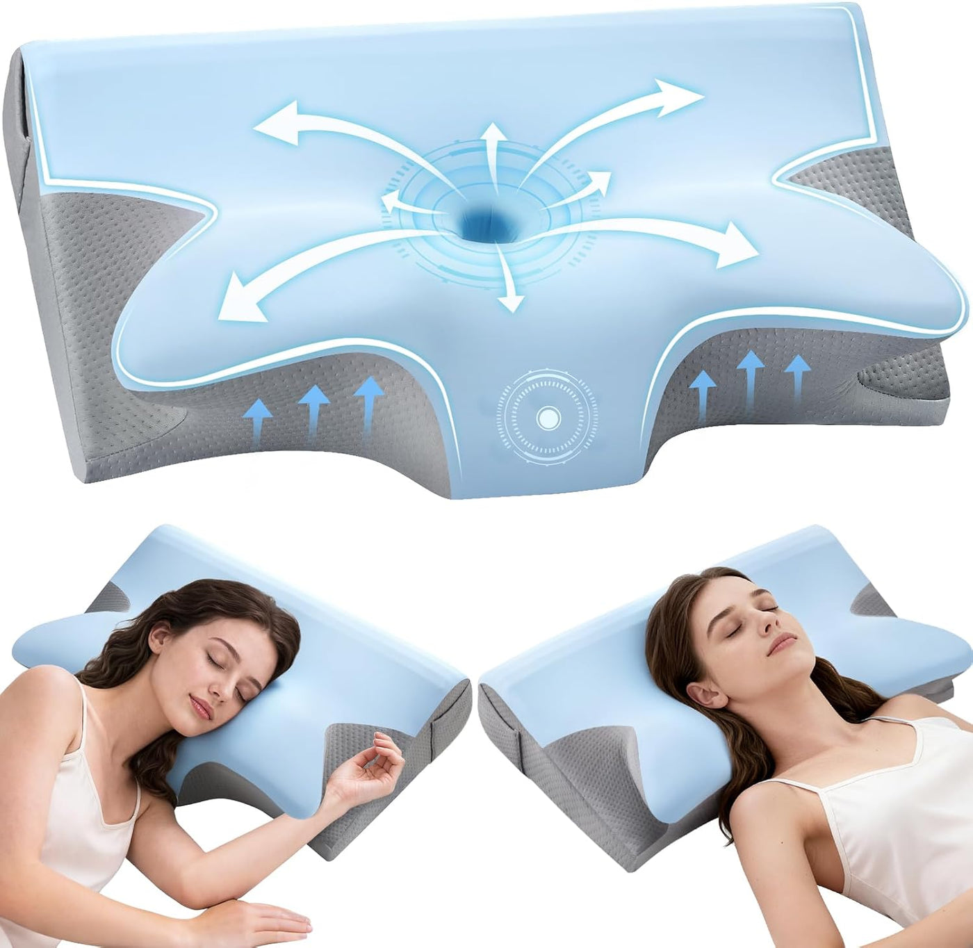 Almohada cervical eficaz para aliviar el dolor para dormir, almohad...