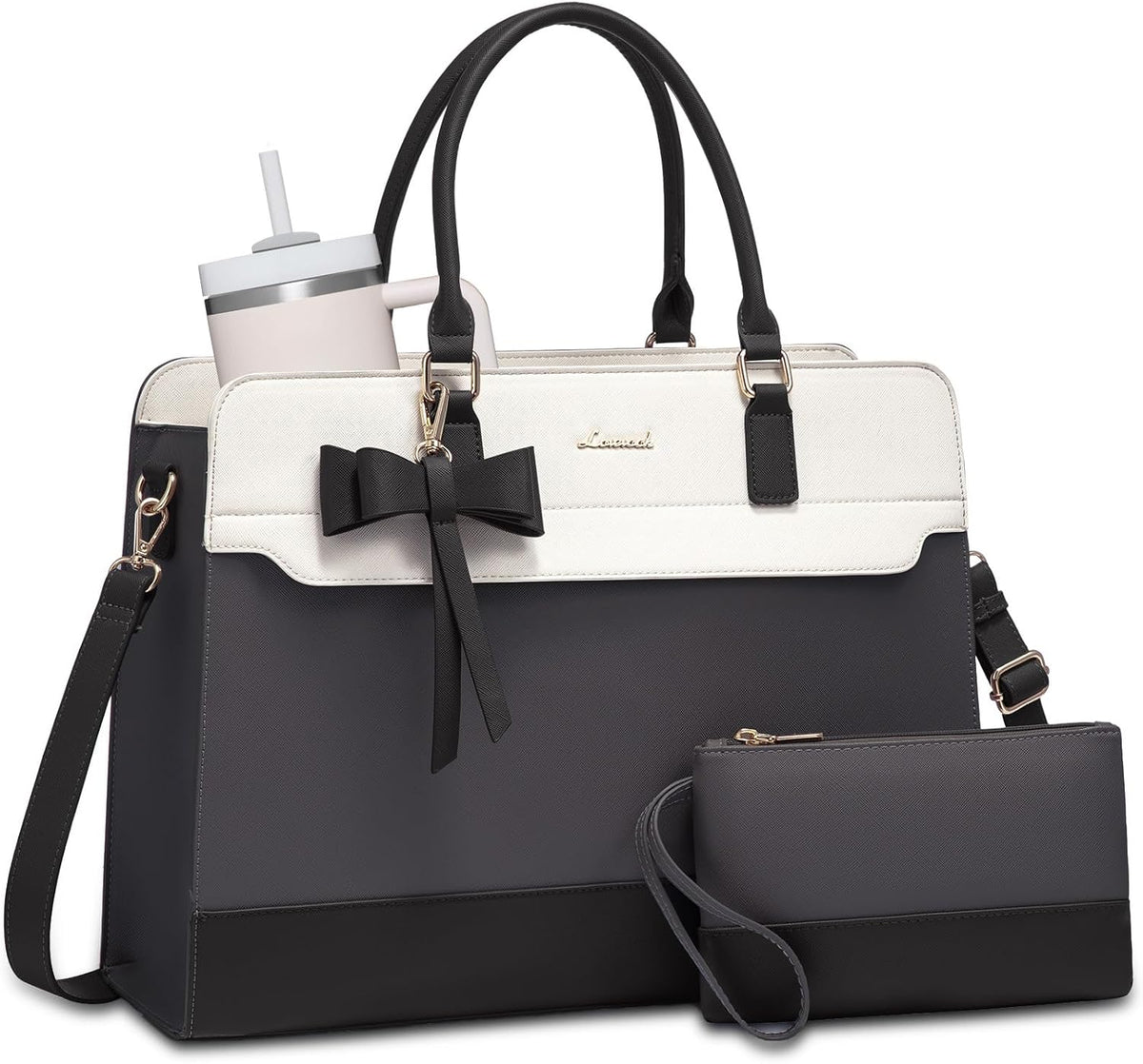 LOVEVOOK Bolsa de mano para computadora portátil para mujer, bolsa...
