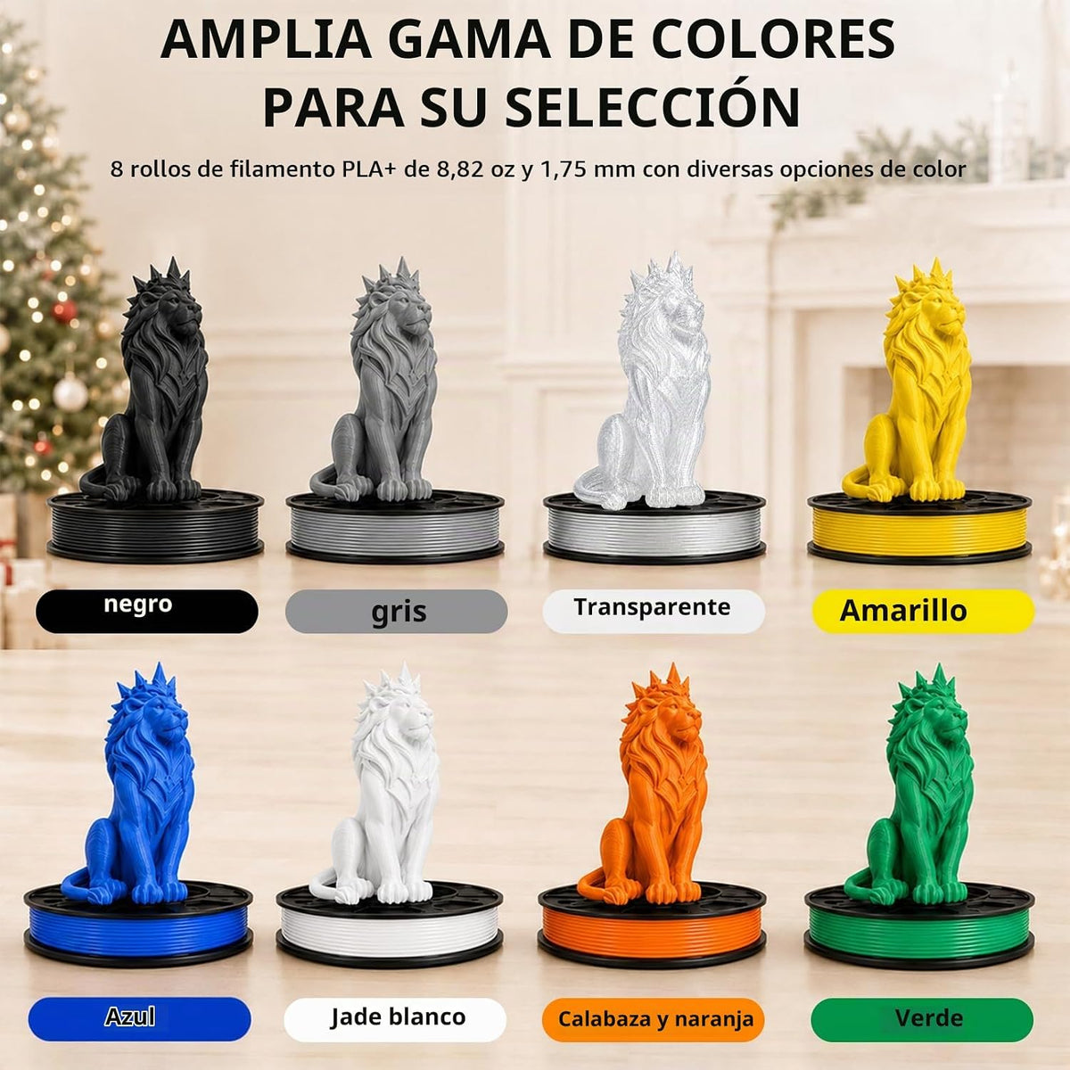 Colourbing Paquete de 8 filamentos para impresora 3D PLA+ de 8 colo...