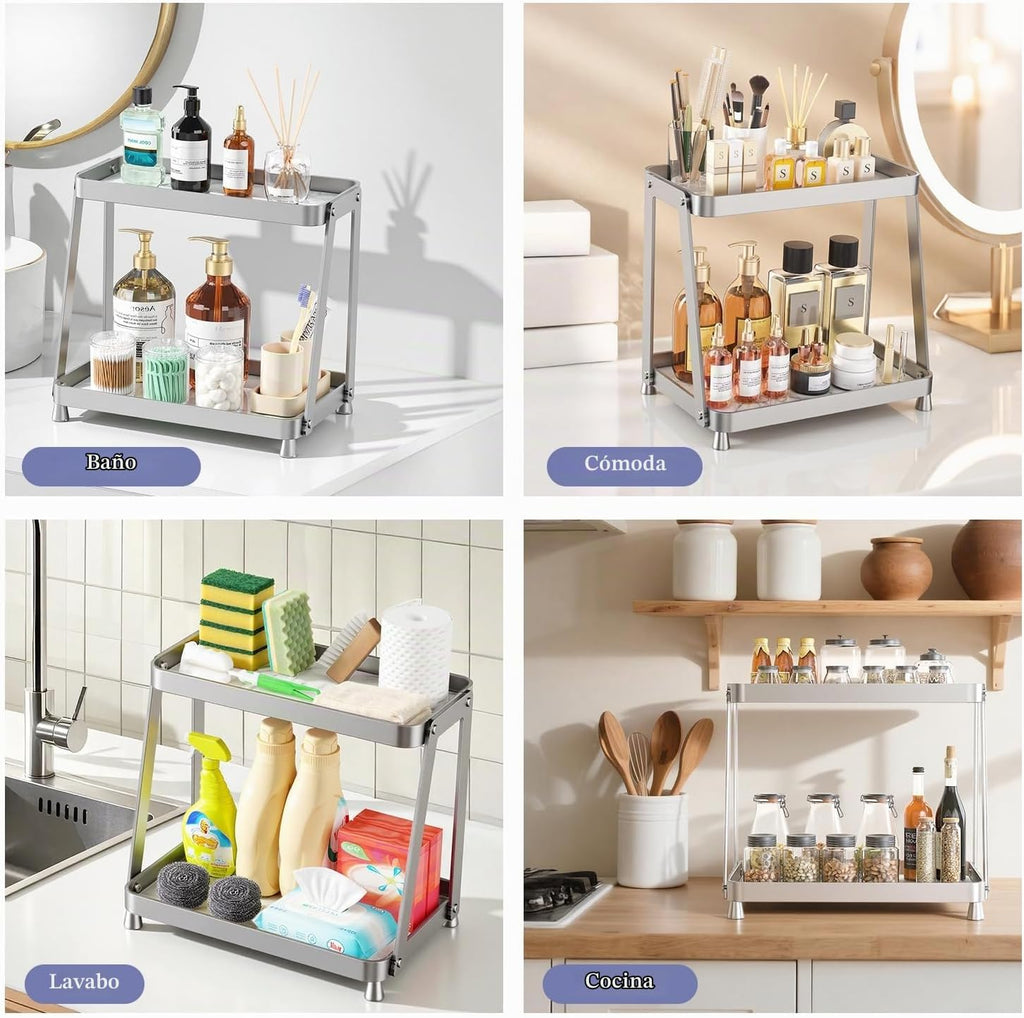 Organizador de mostrador de baño, organizador de maquillaje acrílic...