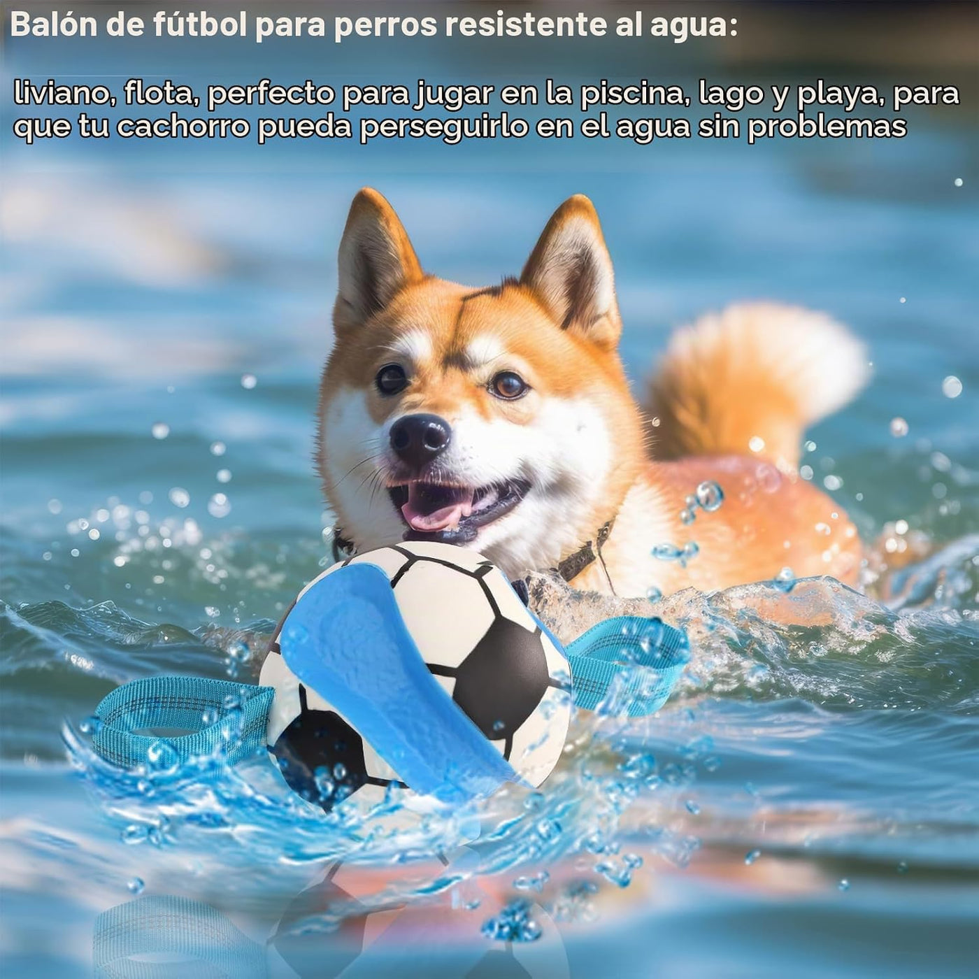 Eneston Pelotas de juguetes para perros, pelota de fútbol interacti...