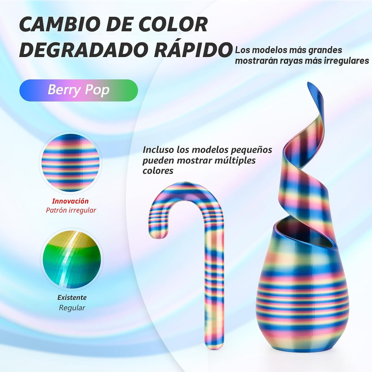 AMOLEN Paquete de filamento PLA para impresora 3D de seda, paquete...