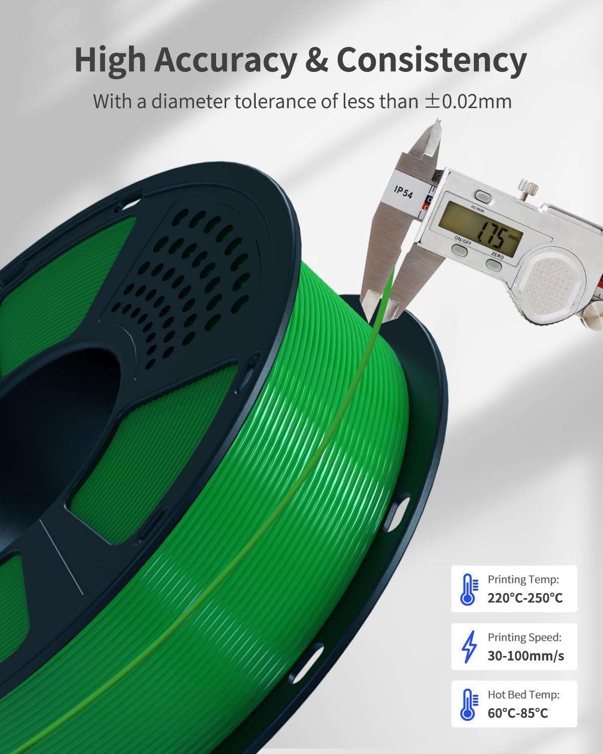 XZN Filamento PETG de 1,75 mm, consumibles de impresión de mayor du...