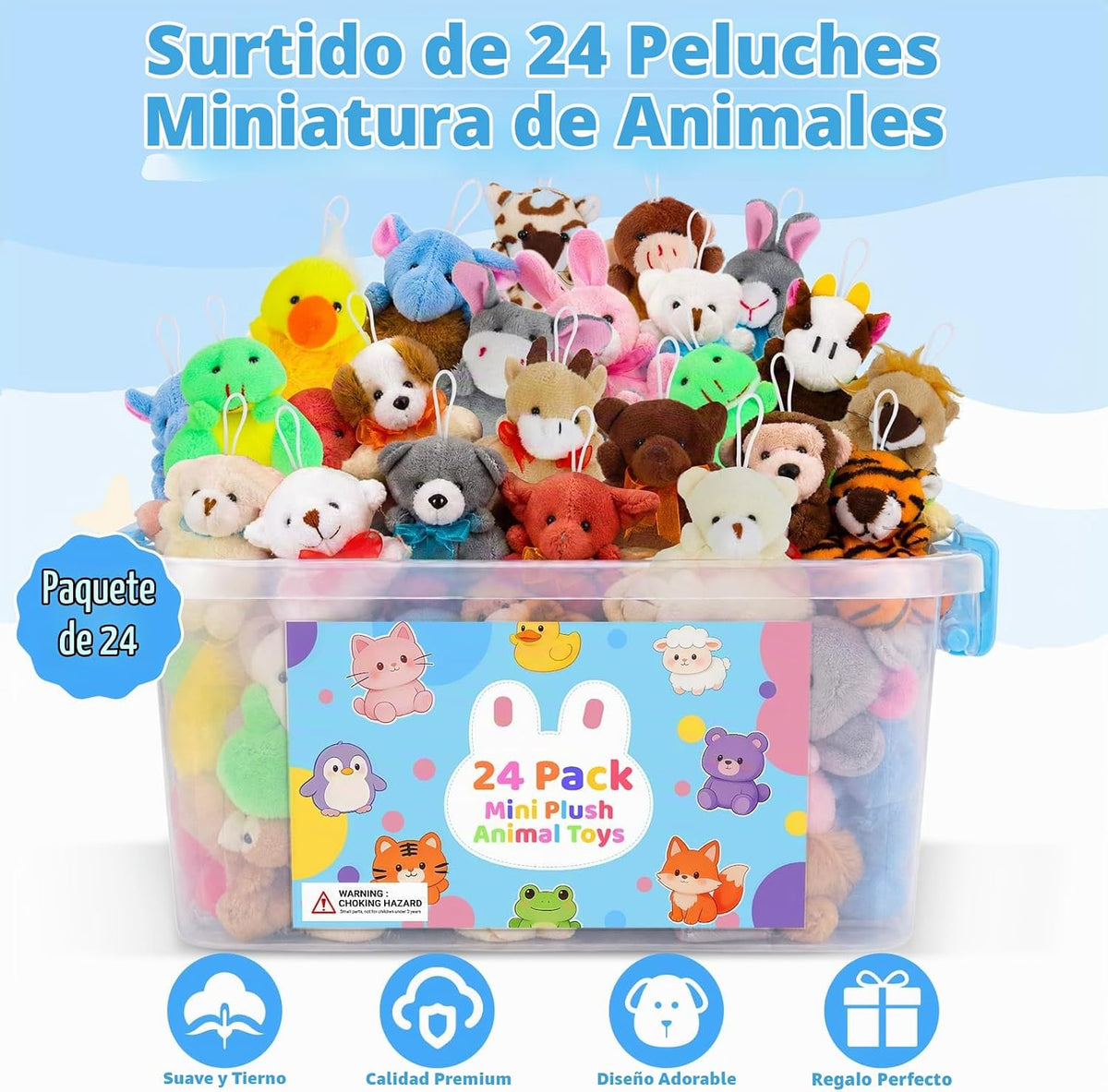 Gluaintdux Paquete de 24 mini juguetes de peluche a granel, animale...