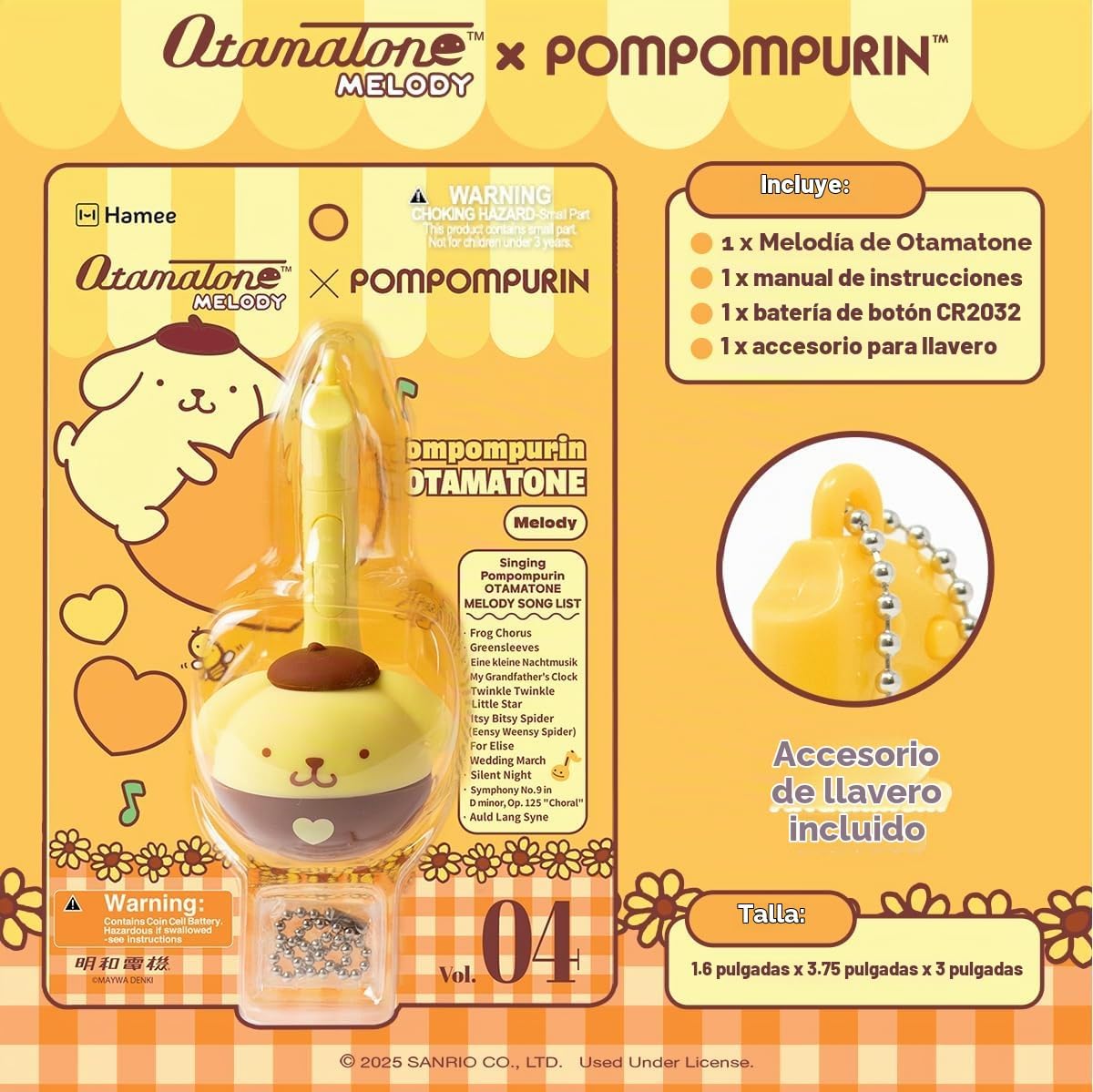 Otamatone Melody Sanrio Llavero de juguete para instrumentos electr...