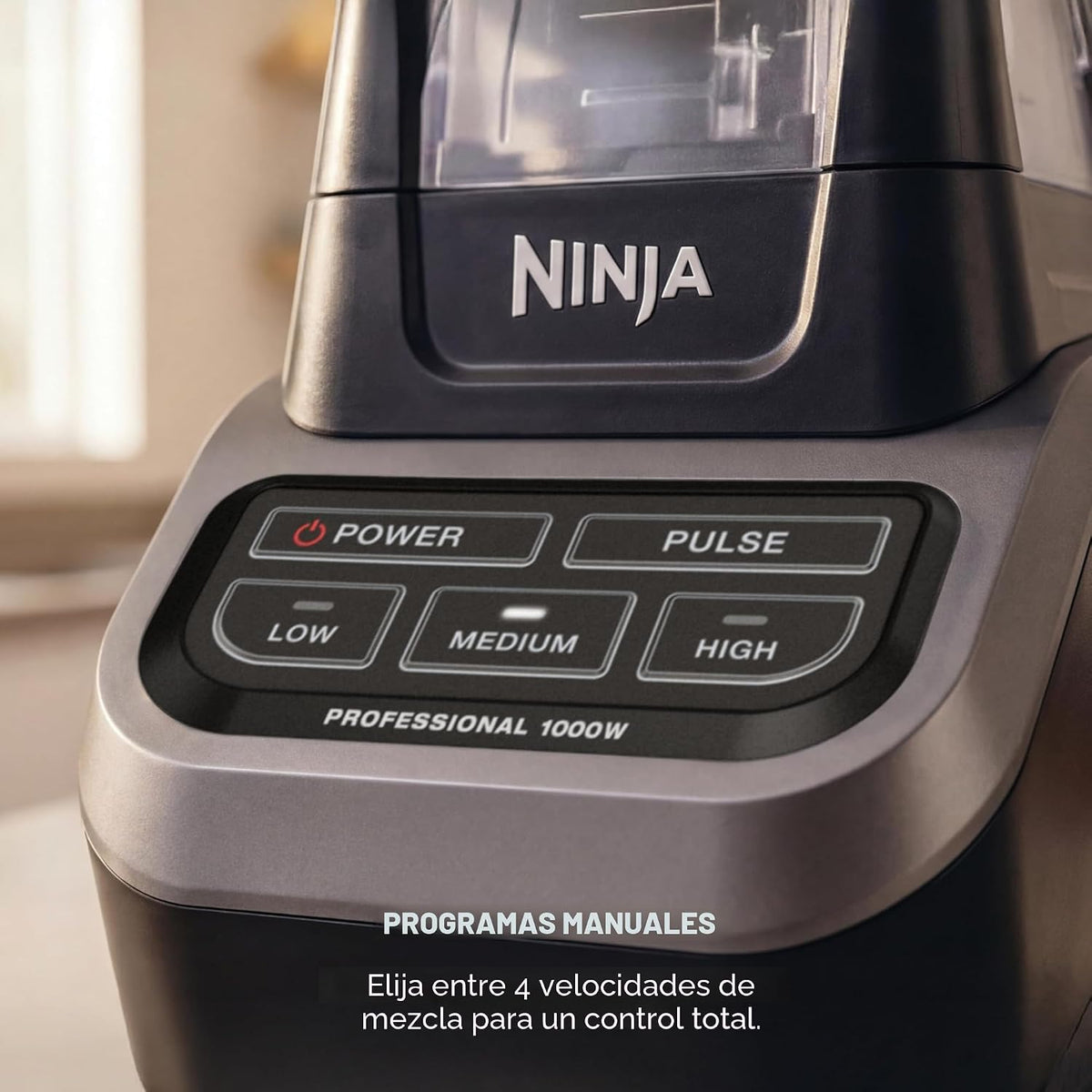 Licuadora profesional Ninja BL610, Negro | Las cuchillas triturador...