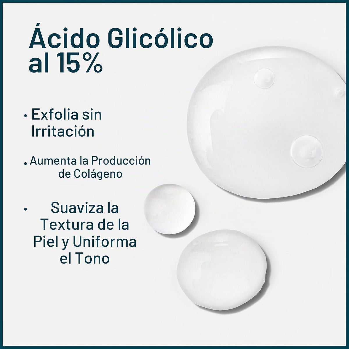 Ácido glicólico\/AHA - Suero renovador al 15% para el rostro, brill...