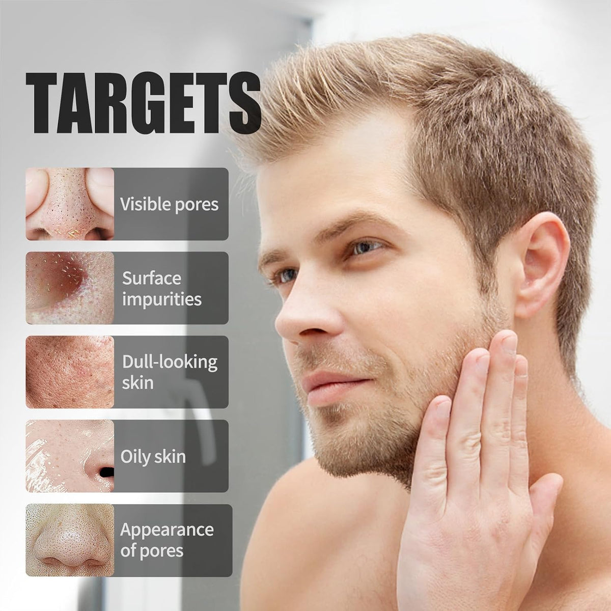 JVR Máscara facial despegable, máscara de puntos negros para hombre...