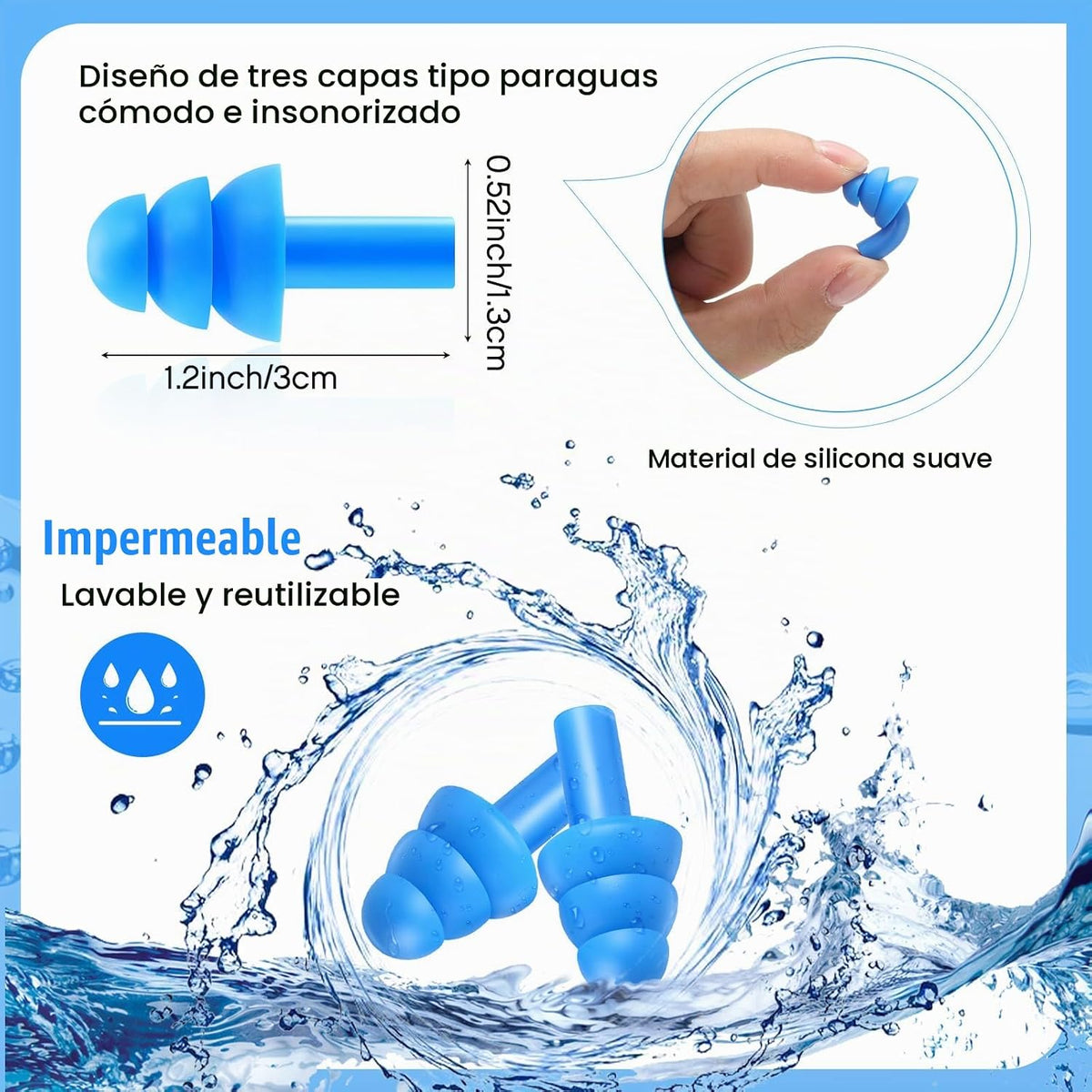 TrelaCo - 200 pares de tapones para los oídos a granel, tapones de...