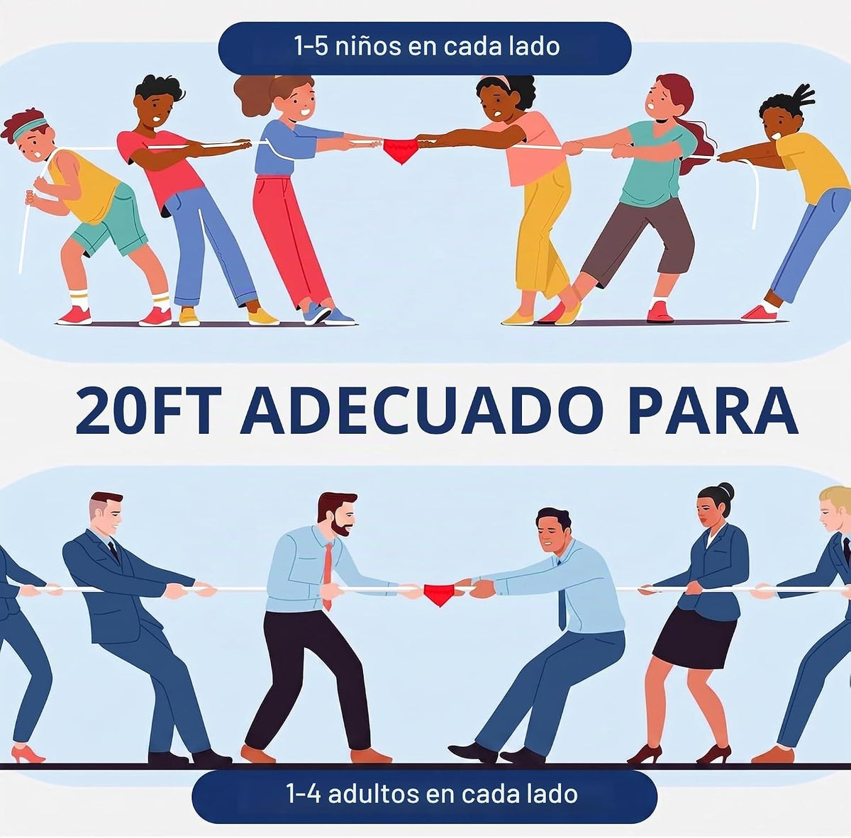 ZEROMX Cuerda de tira y afloja para niños y adultos, juegos al aire...