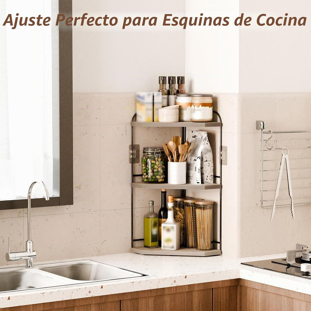 Naeqieo Organizador esquinero de encimera de baño, organizador de e...