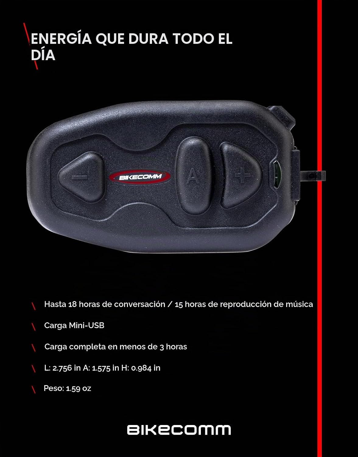 BIKECOMM Salut - Altavoces de casco de motocicleta intercomunicador...