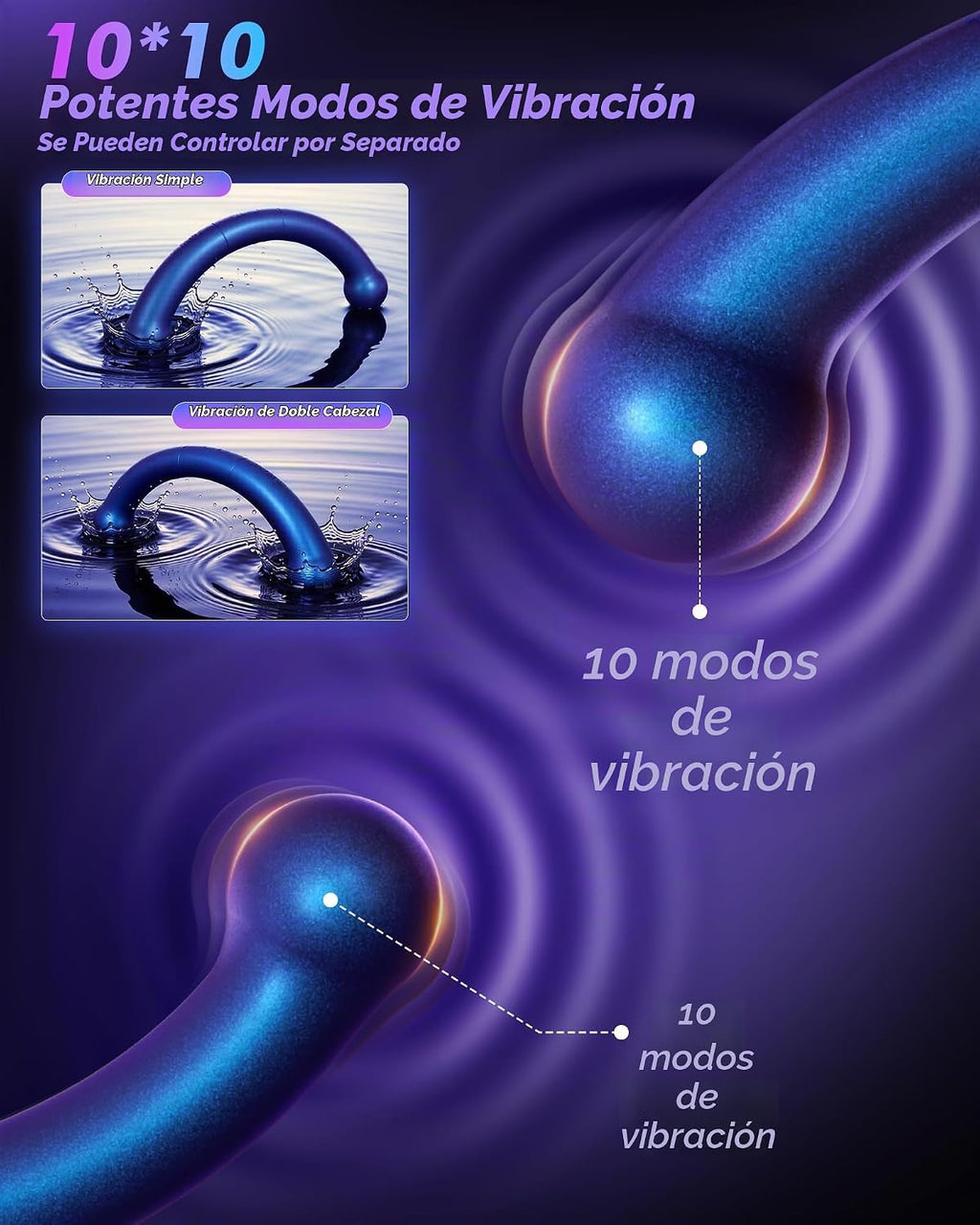 BEISAR Masajeador de próstata vibratorio, tapón anal, juguetes sexu...