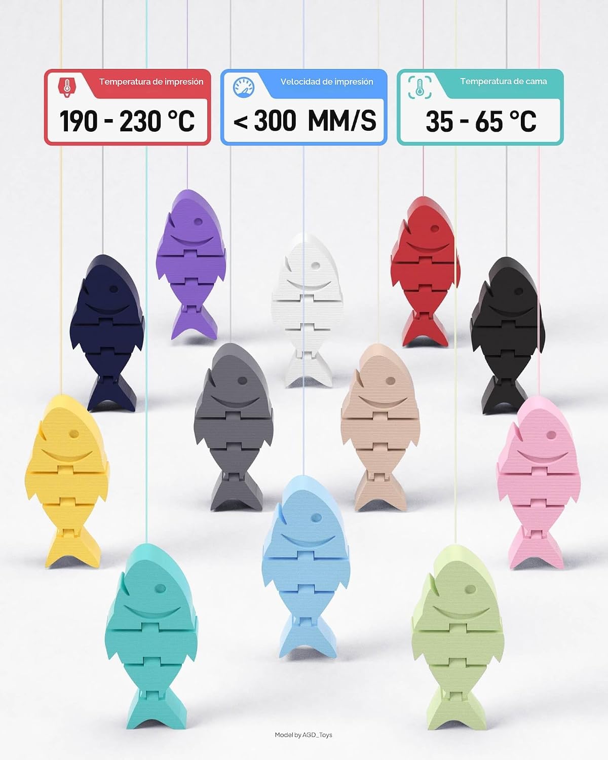 ELEGOO Filamento de impresora 3D PLA mate de 0.07 in, rosa Sakura,...