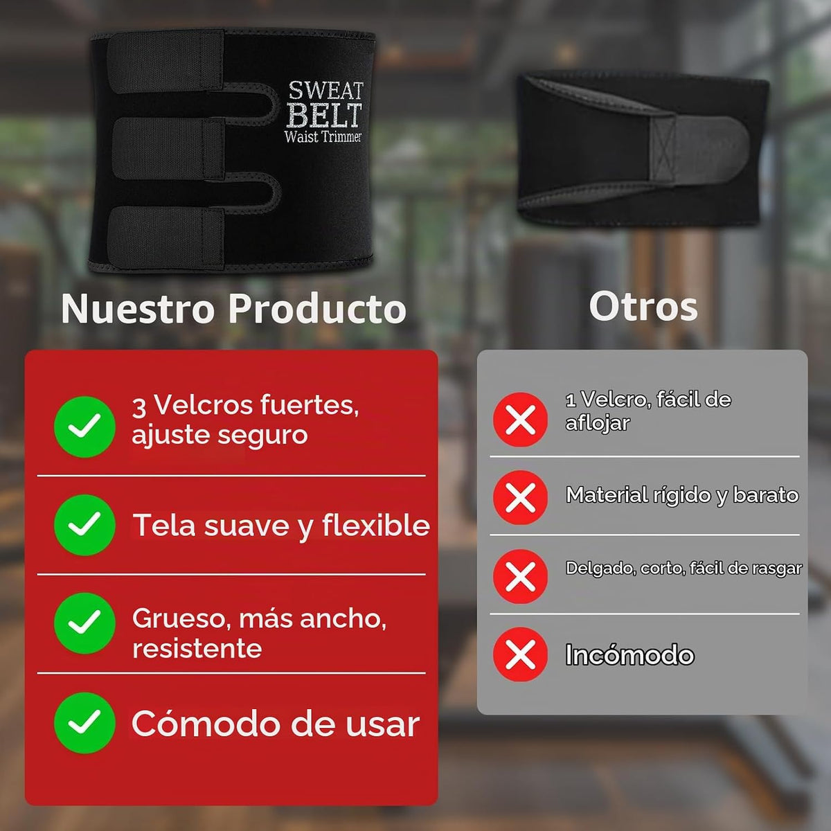 NEWCOO Banda de Sudor para Entrenamiento de Cintura para Mujeres y...