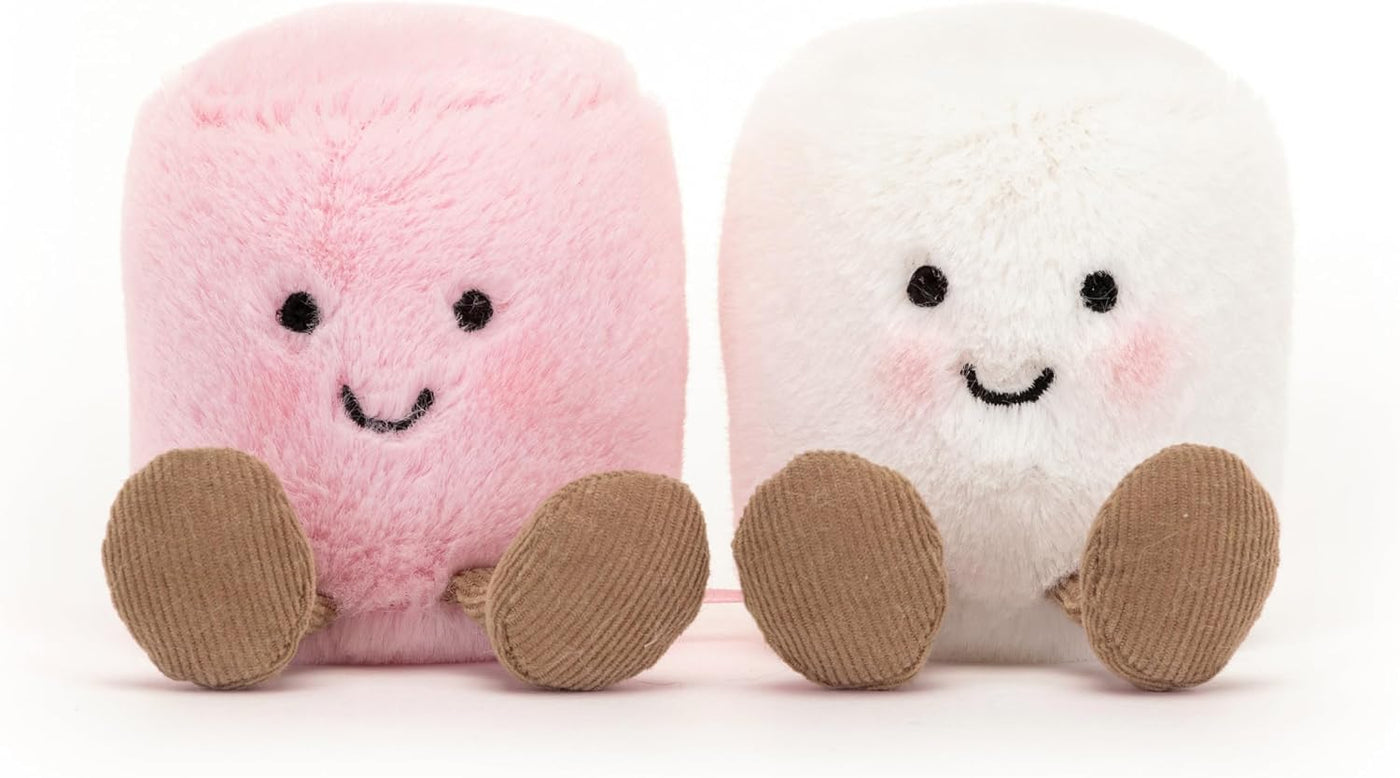 Jellycat Amuseables - Juguete de peluche de malvaviscos rosados y b...