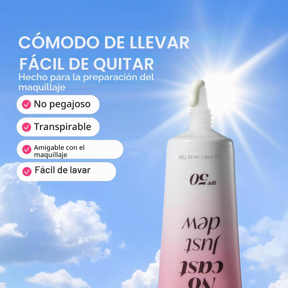 medicube Protector solar No Cast Just Dew PDRN Suero solar UV hidra...