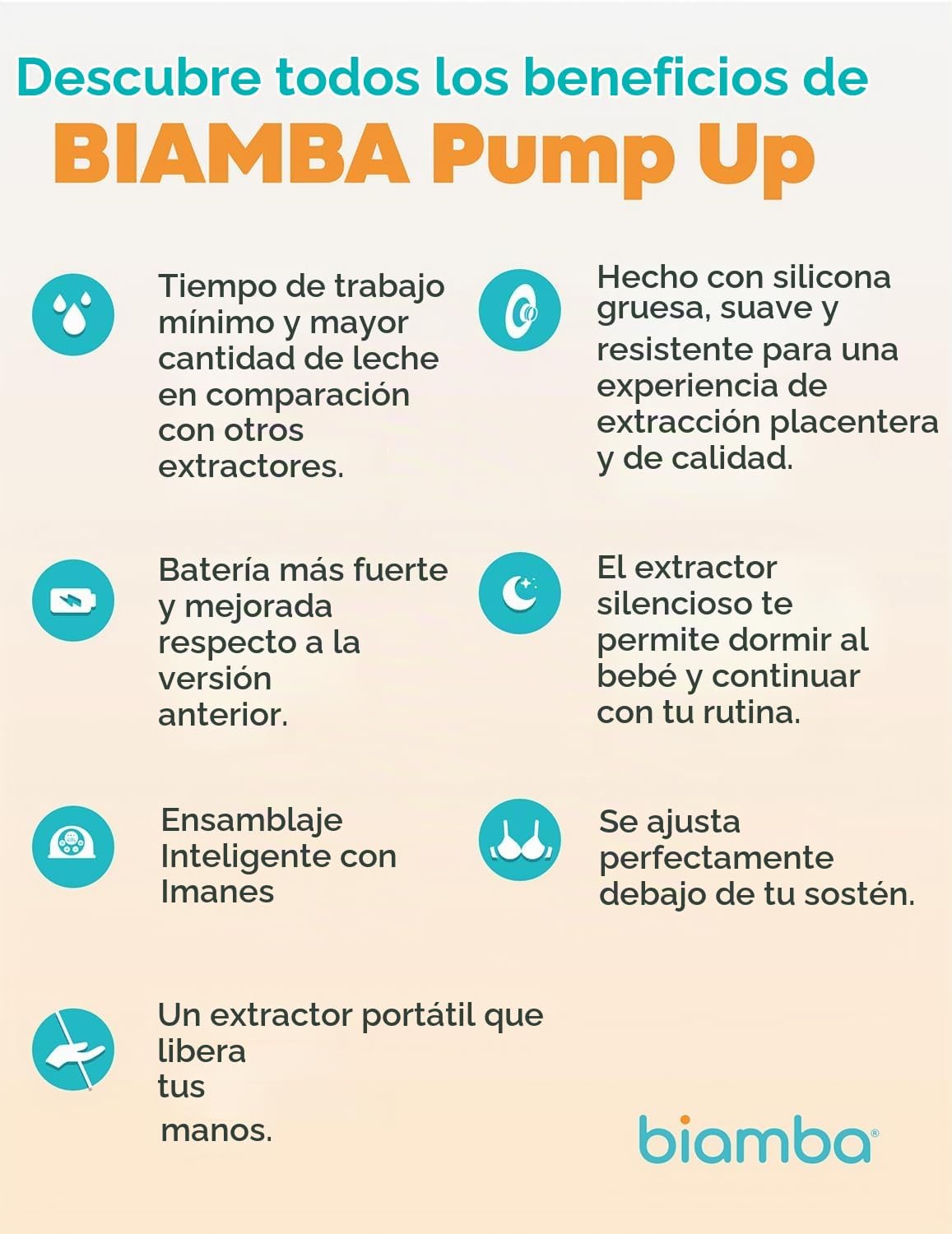 Biamba Extractor de leche portátil Pump Up manos libres, extractor...